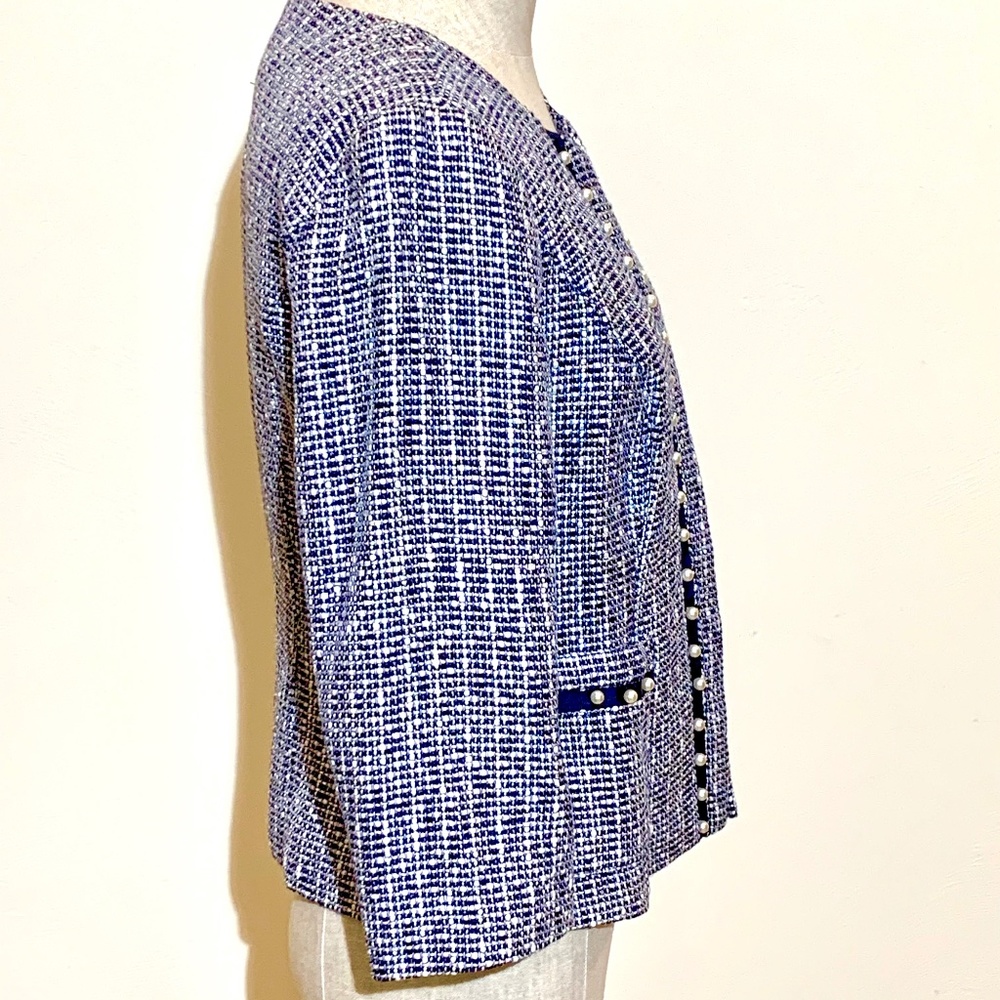 🔥NeW🔥 NWT White House Black Market Tweed & Faux Pearl Jacket - Sz 6 - Picture 10 of 16